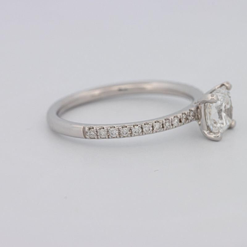 0.85 CT Square Radiant Solitaire Pavé Ring - ZIZOV DIAMONDS