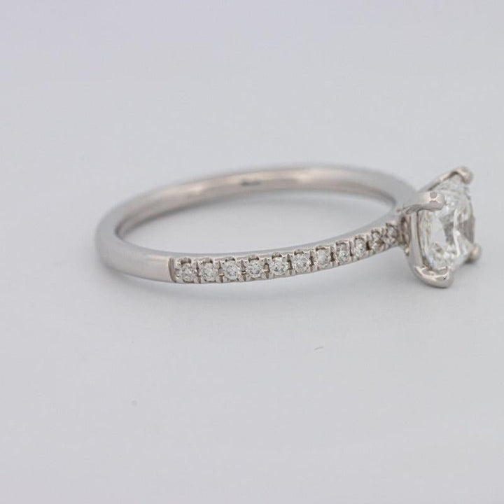 0.85 CT Square Radiant Solitaire Pavé Ring - ZIZOV DIAMONDS