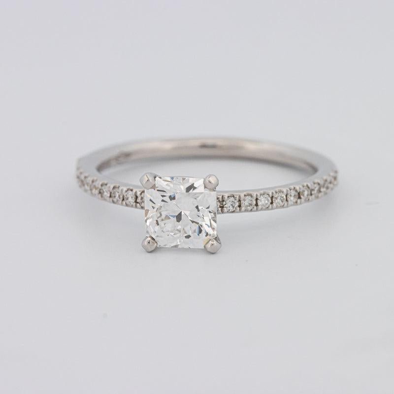0.85 CT Square Radiant Solitaire Pavé Ring - ZIZOV DIAMONDS