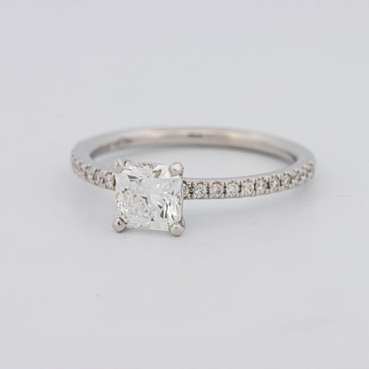 0.85 CT Square Radiant Solitaire Pavé Ring - ZIZOV DIAMONDS