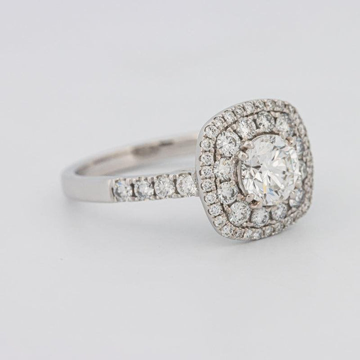 0.90 CT Double Halo Round Solitaire ring - ZIZOV DIAMONDS