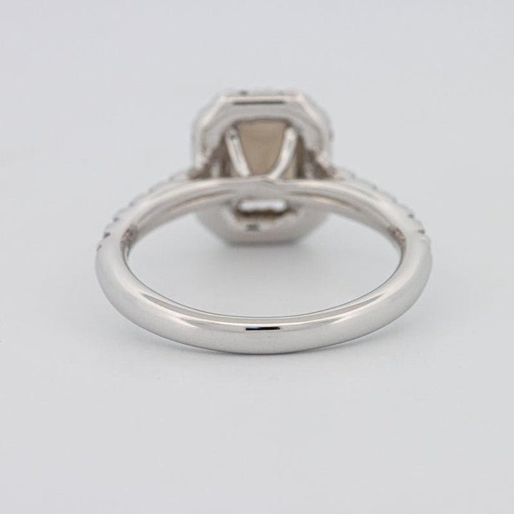 0.90 CT Emerald Quartz Flumé Halo Ring - ZIZOV DIAMONDS