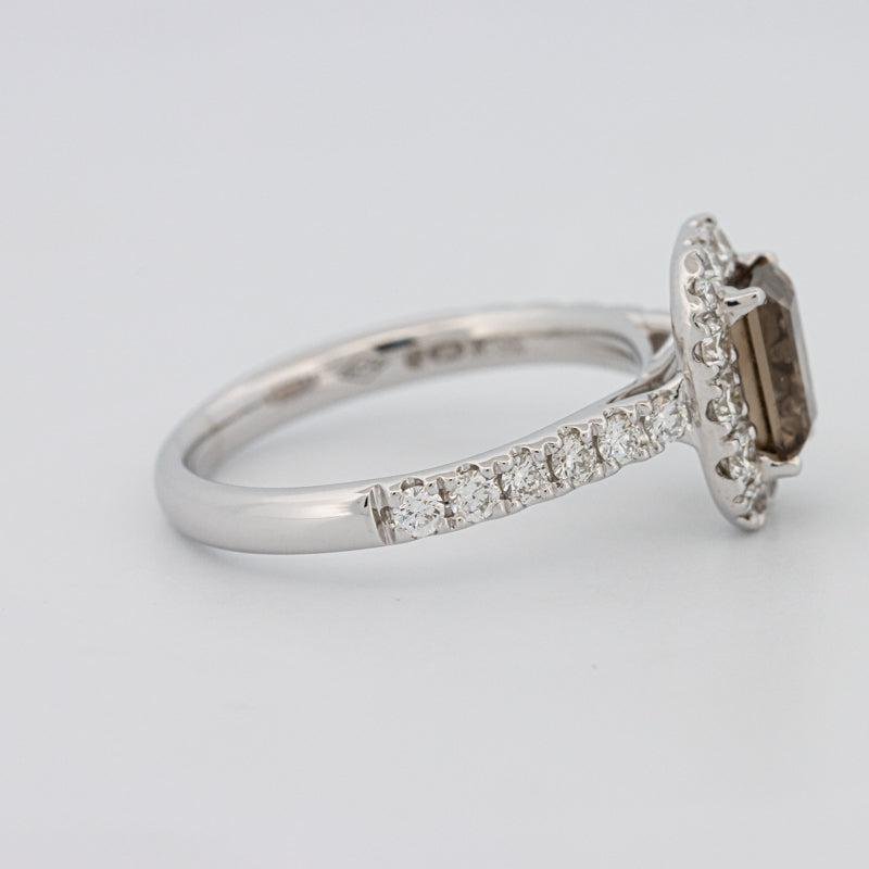 0.90 CT Emerald Quartz Flumé Halo Ring - ZIZOV DIAMONDS