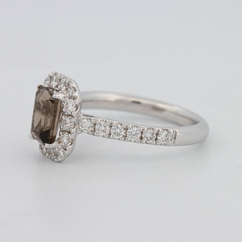 0.90 CT Emerald Quartz Flumé Halo Ring - ZIZOV DIAMONDS