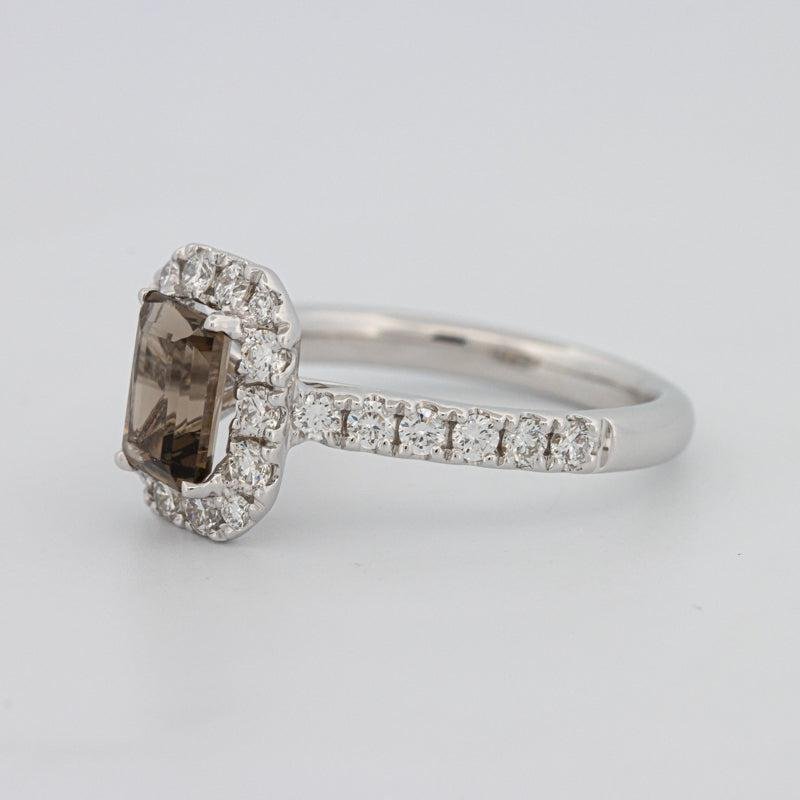 0.90 CT Emerald Quartz Flumé Halo Ring - ZIZOV DIAMONDS