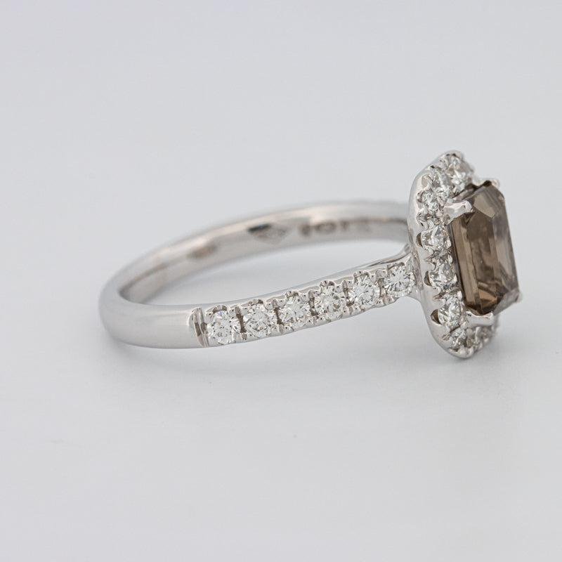 0.90 CT Emerald Quartz Flumé Halo Ring - ZIZOV DIAMONDS