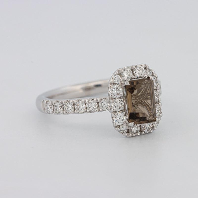 0.90 CT Emerald Quartz Flumé Halo Ring - ZIZOV DIAMONDS