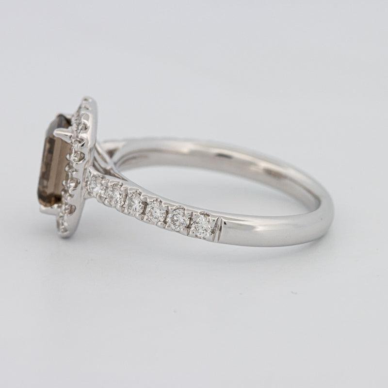 0.90 CT Emerald Quartz Flumé Halo Ring - ZIZOV DIAMONDS