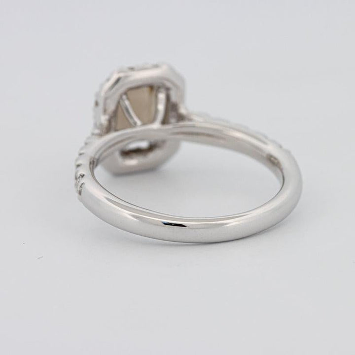 0.90 CT Emerald Quartz Flumé Halo Ring - ZIZOV DIAMONDS