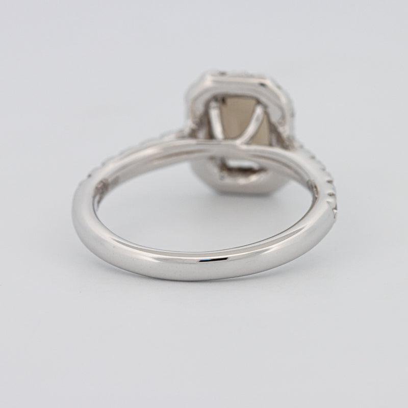 0.90 CT Emerald Quartz Flumé Halo Ring - ZIZOV DIAMONDS