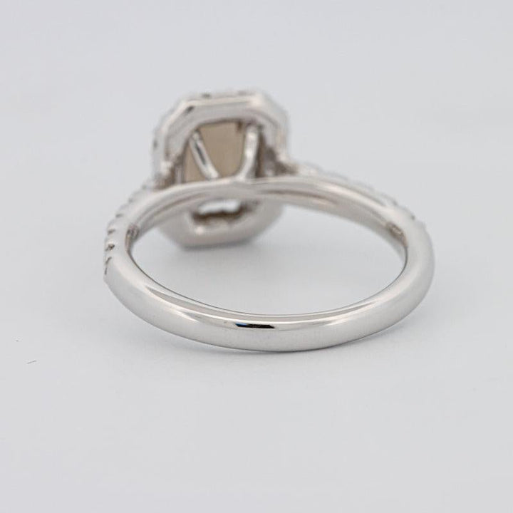 0.90 CT Emerald Quartz Flumé Halo Ring - ZIZOV DIAMONDS