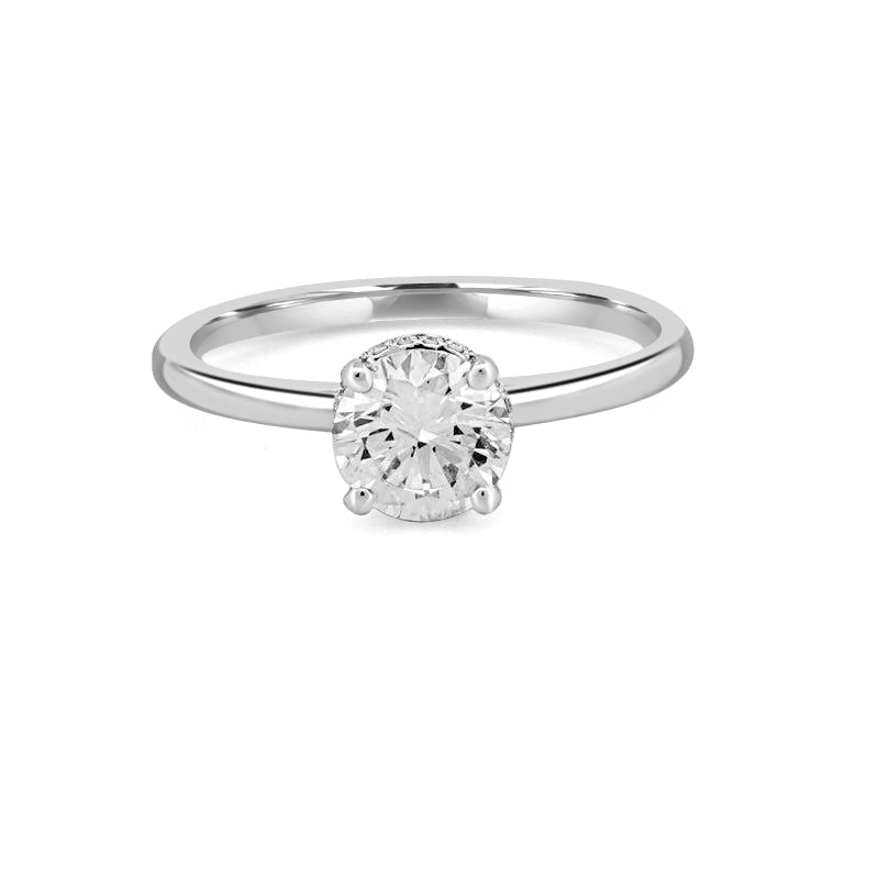 0.90 CT Under - Halo Round Solitaire - ZIZOV DIAMONDS