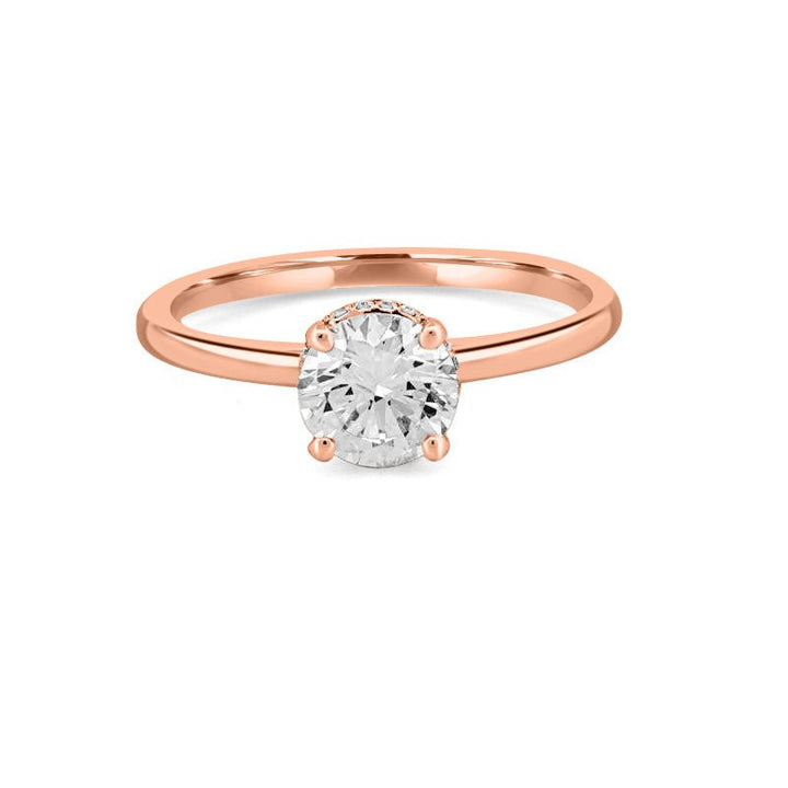 0.90 CT Under - Halo Round Solitaire - ZIZOV DIAMONDS