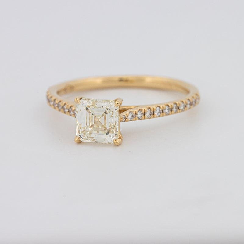 1 CT Asscher Cut Solitaire Pavé Ring - ZIZOV DIAMONDS