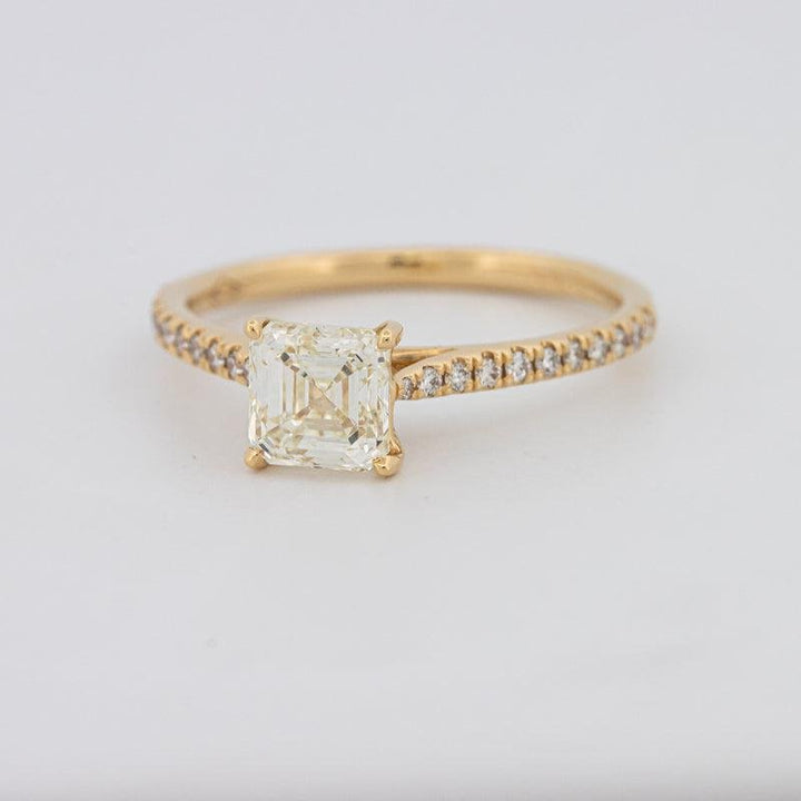 1 CT Asscher Cut Solitaire Pavé Ring - ZIZOV DIAMONDS