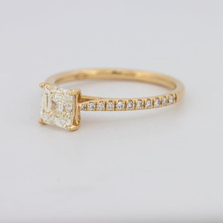 1 CT Asscher Cut Solitaire Pavé Ring - ZIZOV DIAMONDS
