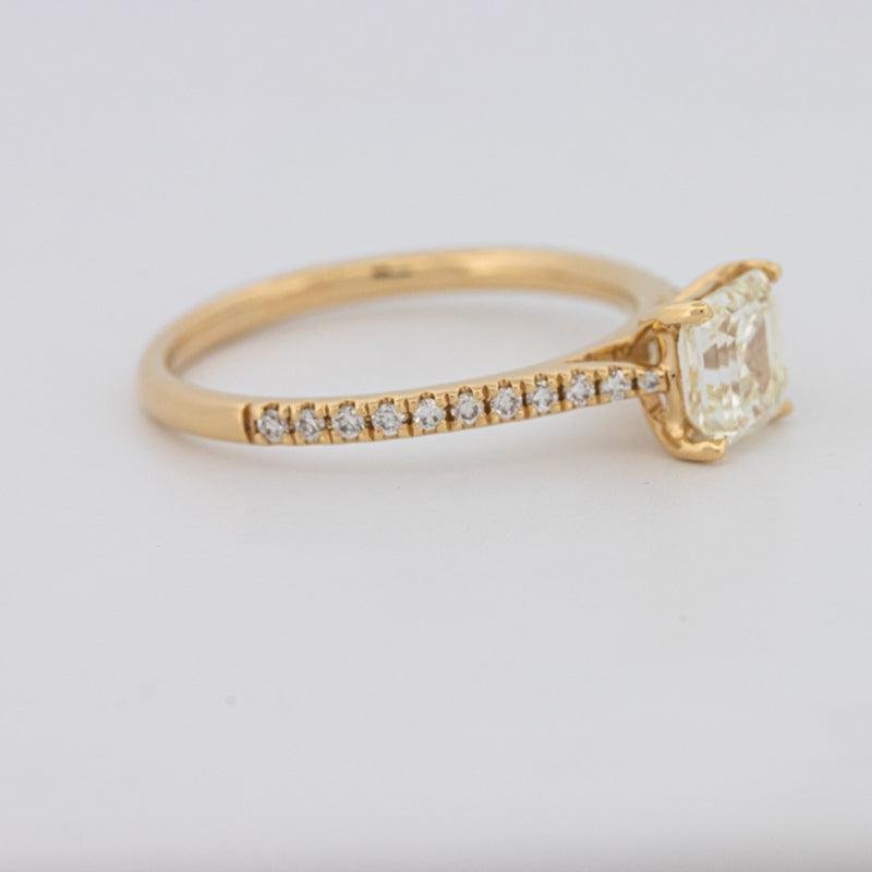 1 CT Asscher Cut Solitaire Pavé Ring - ZIZOV DIAMONDS