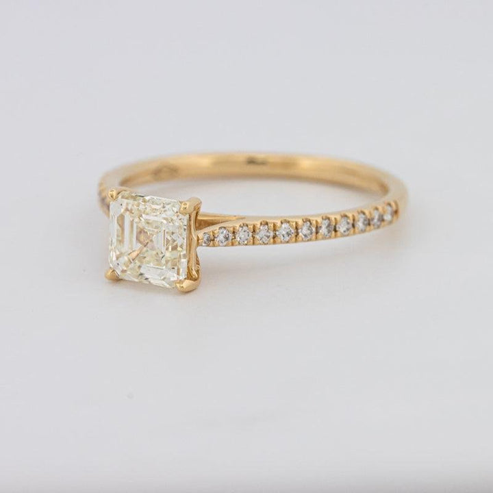1 CT Asscher Cut Solitaire Pavé Ring - ZIZOV DIAMONDS