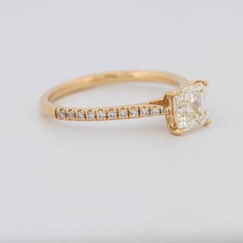 1 CT Asscher Cut Solitaire Pavé Ring - ZIZOV DIAMONDS
