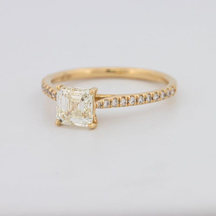 1 CT Asscher Cut Solitaire Pavé Ring - ZIZOV DIAMONDS