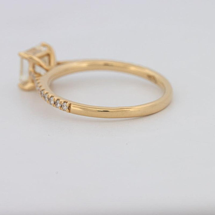 1 CT Asscher Cut Solitaire Pavé Ring - ZIZOV DIAMONDS