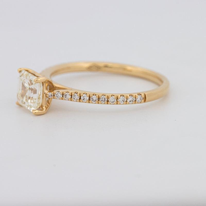1 CT Asscher Cut Solitaire Pavé Ring - ZIZOV DIAMONDS