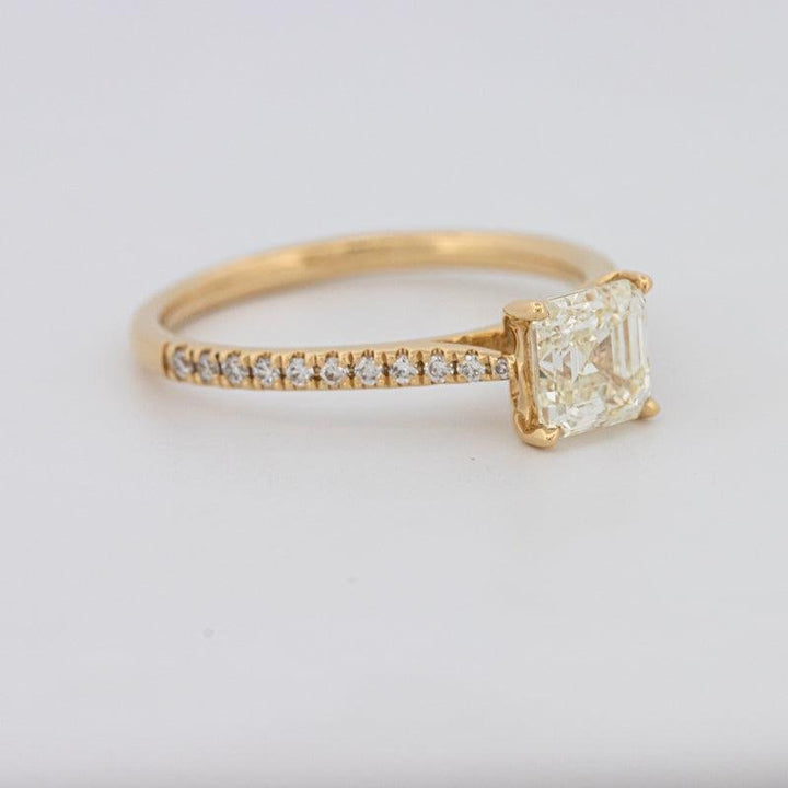 1 CT Asscher Cut Solitaire Pavé Ring - ZIZOV DIAMONDS