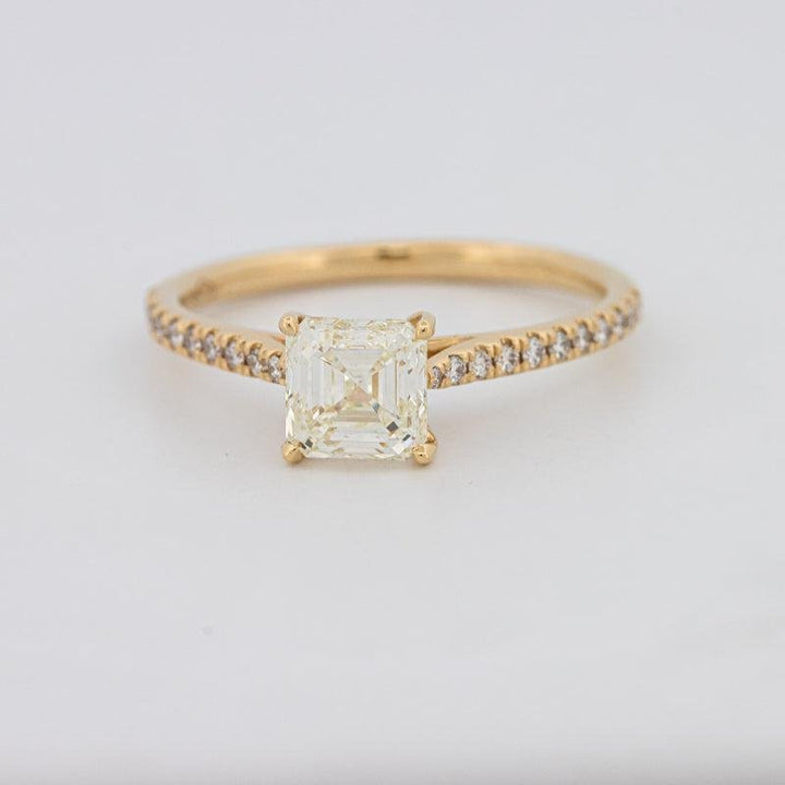 1 CT Asscher Cut Solitaire Pavé Ring - ZIZOV DIAMONDS