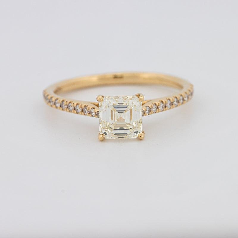 1 CT Asscher Cut Solitaire Pavé Ring - ZIZOV DIAMONDS