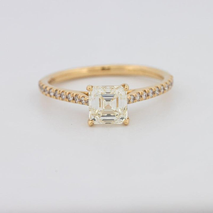 1 CT Asscher Cut Solitaire Pavé Ring - ZIZOV DIAMONDS