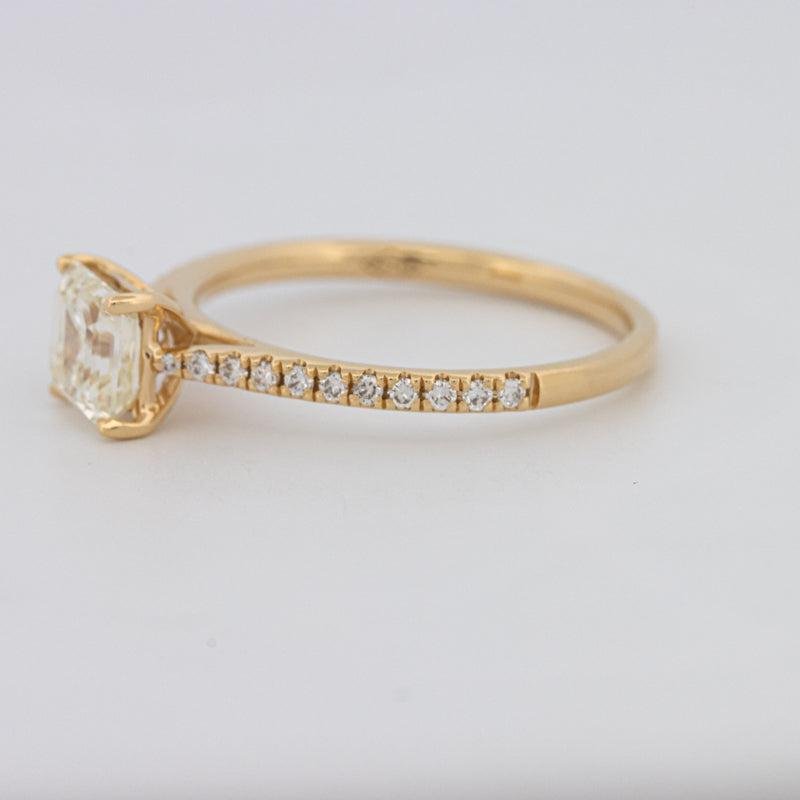 1 CT Asscher Cut Solitaire Pavé Ring - ZIZOV DIAMONDS