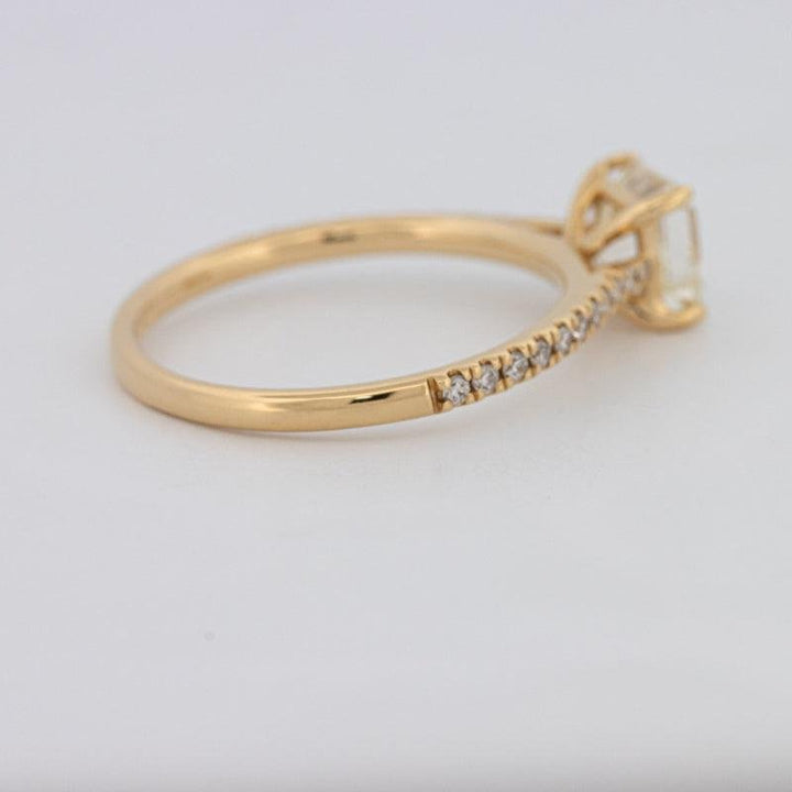 1 CT Asscher Cut Solitaire Pavé Ring - ZIZOV DIAMONDS