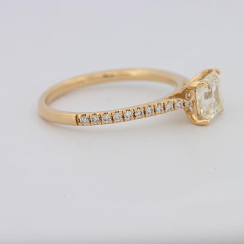 1 CT Asscher Cut Solitaire Pavé Ring - ZIZOV DIAMONDS