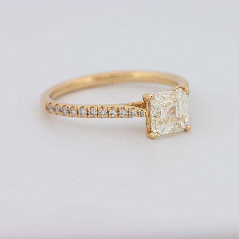 1 CT Asscher Cut Solitaire Pavé Ring - ZIZOV DIAMONDS