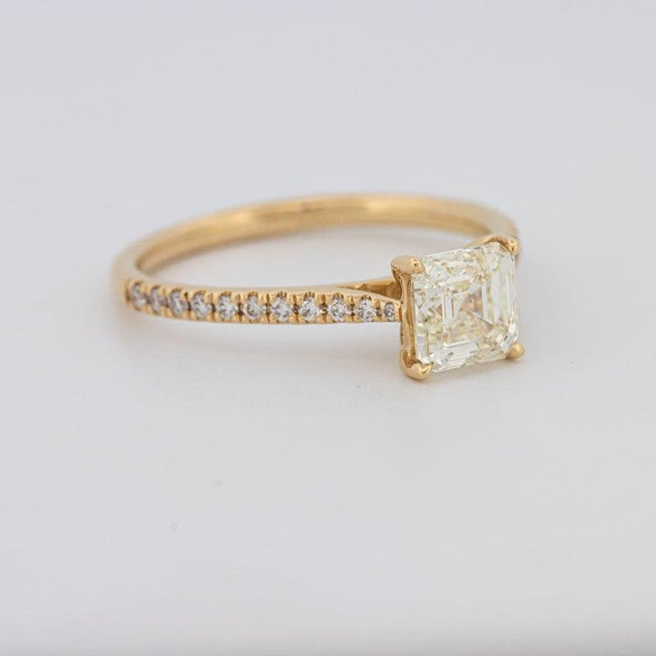 1 CT Asscher Cut Solitaire Pavé Ring - ZIZOV DIAMONDS