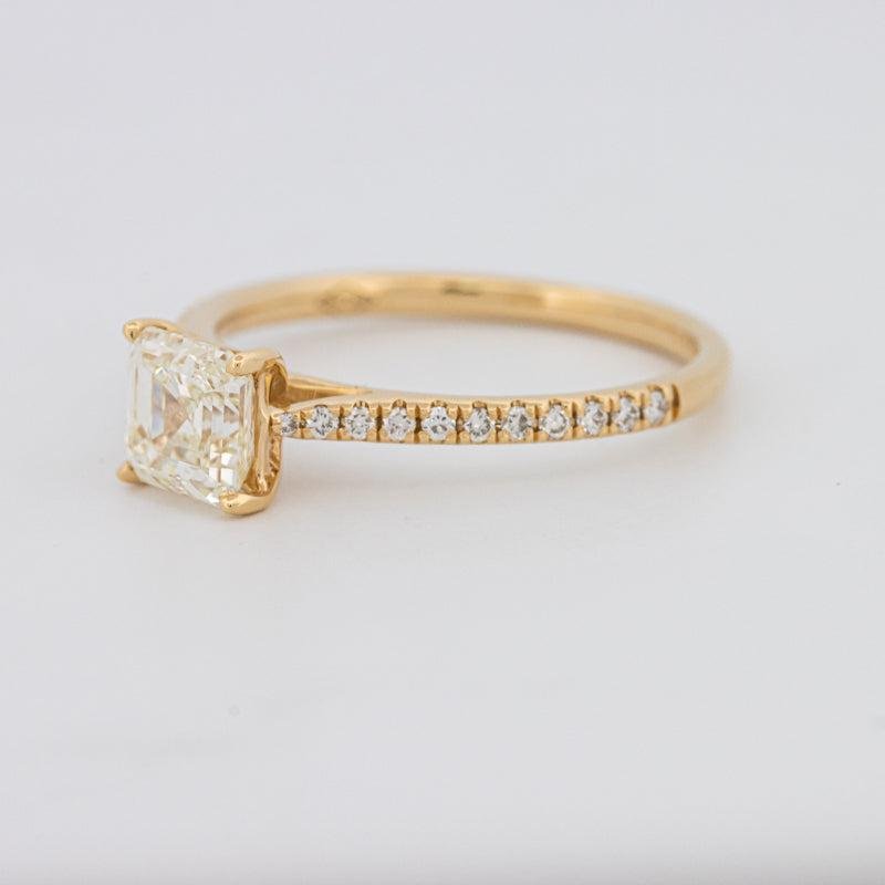 1 CT Asscher Cut Solitaire Pavé Ring - ZIZOV DIAMONDS