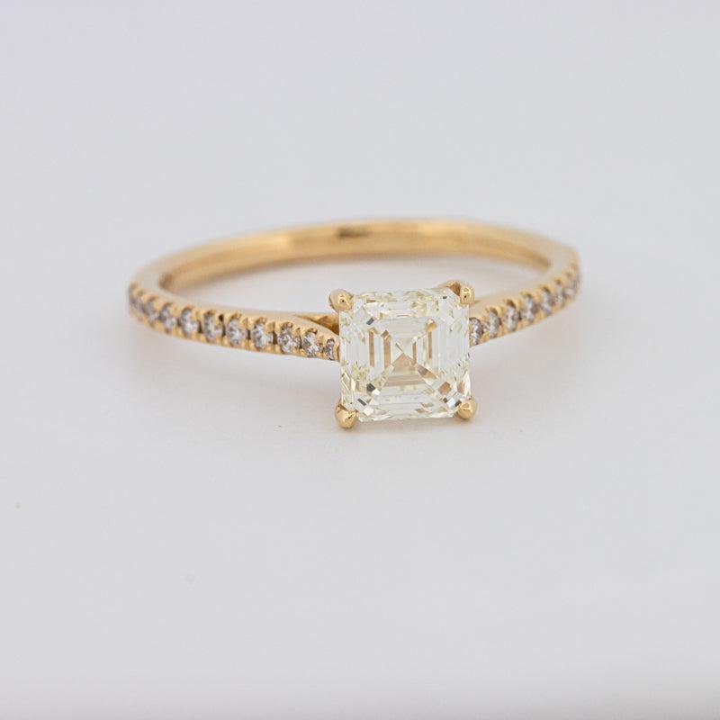 1 CT Asscher Cut Solitaire Pavé Ring - ZIZOV DIAMONDS