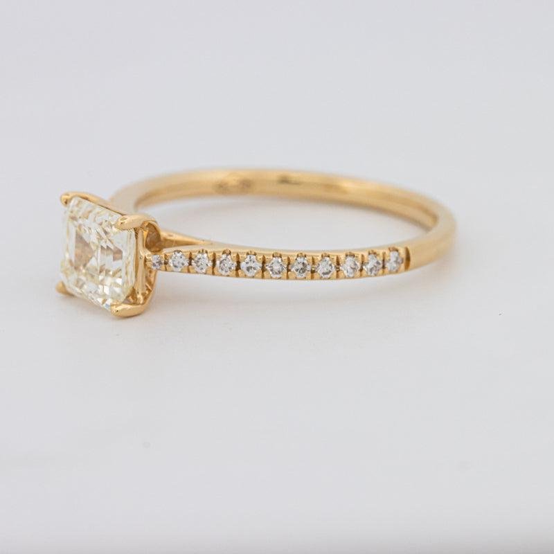 1 CT Asscher Cut Solitaire Pavé Ring - ZIZOV DIAMONDS