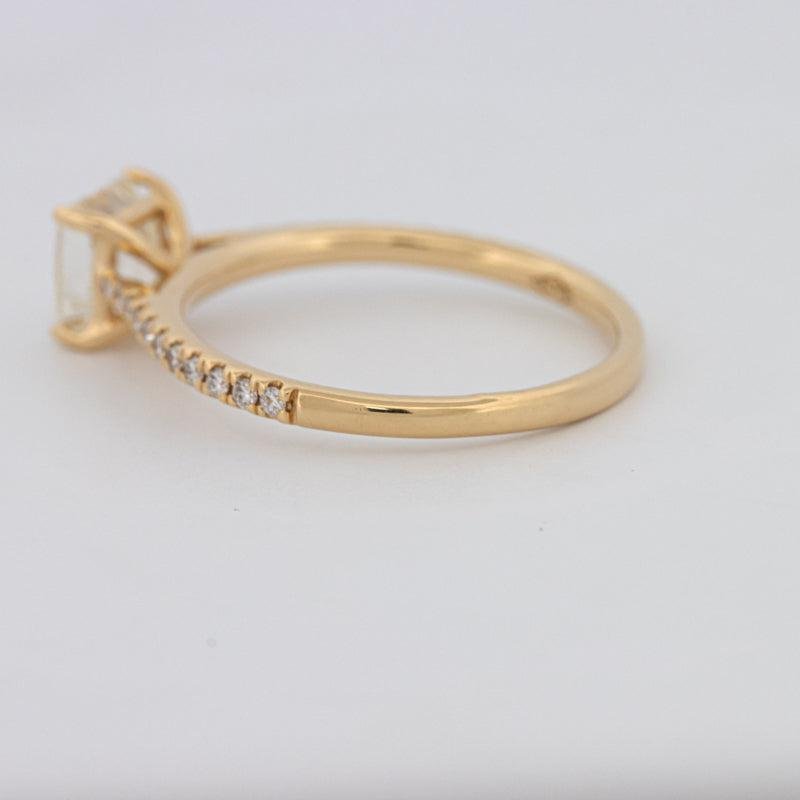 1 CT Asscher Cut Solitaire Pavé Ring - ZIZOV DIAMONDS