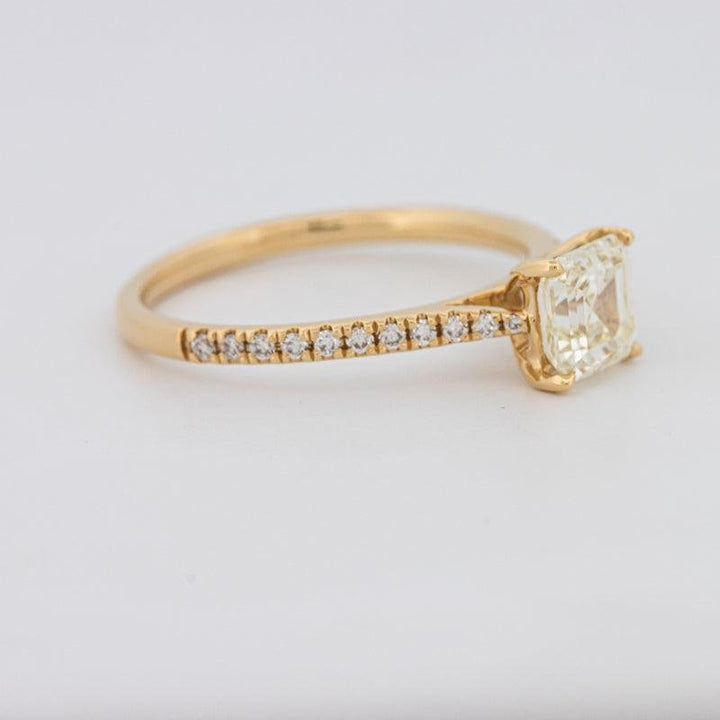 1 CT Asscher Cut Solitaire Pavé Ring - ZIZOV DIAMONDS