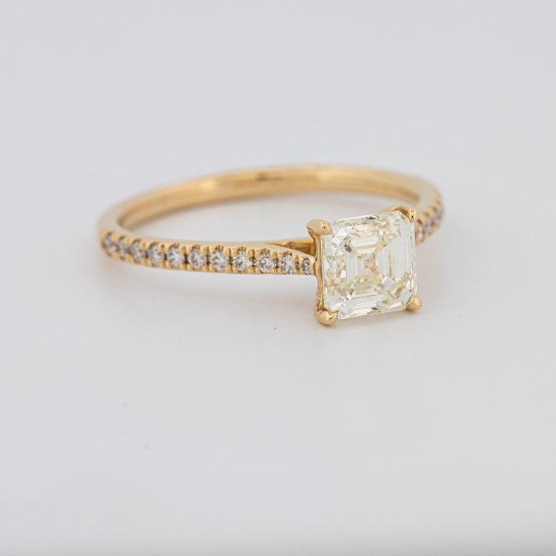 1 CT Asscher Cut Solitaire Pavé Ring - ZIZOV DIAMONDS