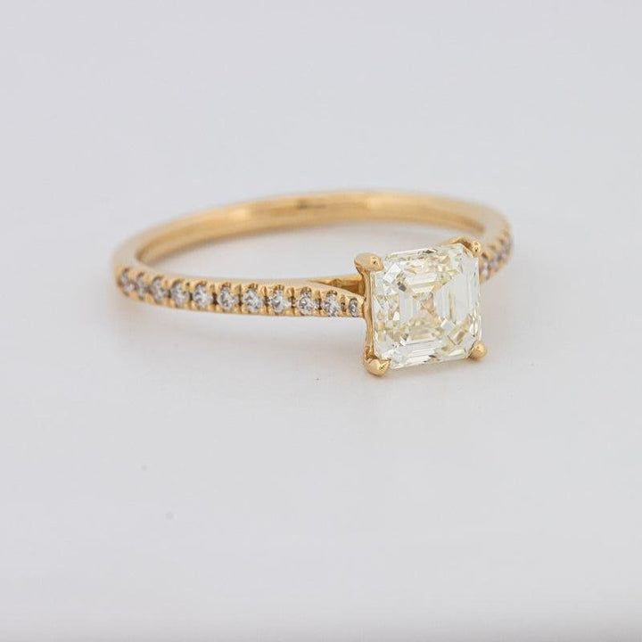 1 CT Asscher Cut Solitaire Pavé Ring - ZIZOV DIAMONDS