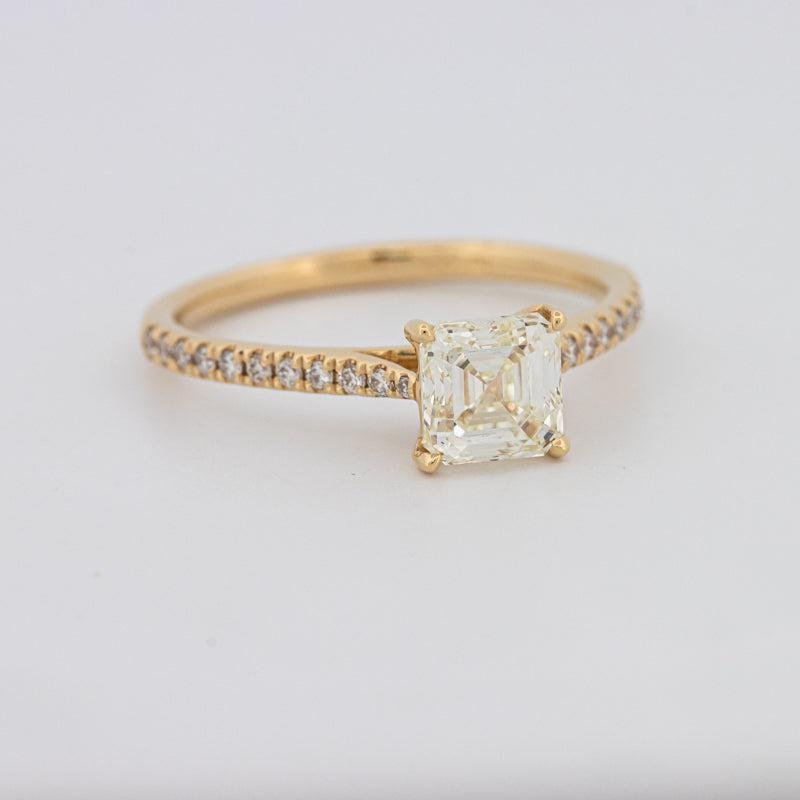 1 CT Asscher Cut Solitaire Pavé Ring - ZIZOV DIAMONDS
