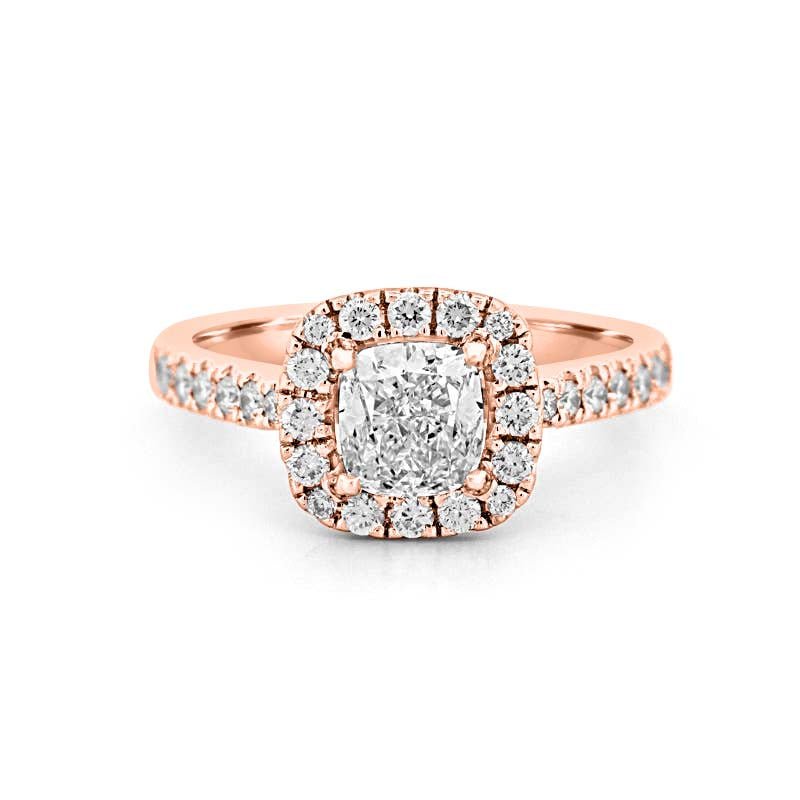 1 CT Cushion Cut Halo Solitaire - ZIZOV DIAMONDS