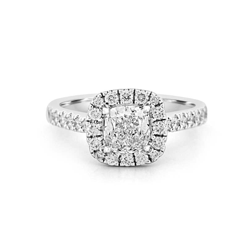 1 CT Cushion Cut Halo Solitaire - ZIZOV DIAMONDS