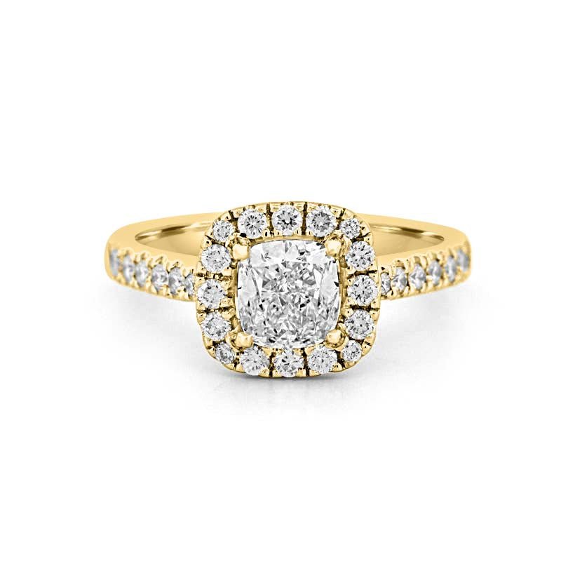 1 CT Cushion Cut Halo Solitaire - ZIZOV DIAMONDS
