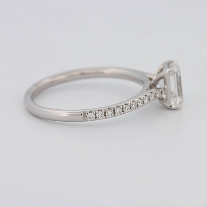 1 CT Emerald Cut Solitaire Pavé Ring - ZIZOV DIAMONDS
