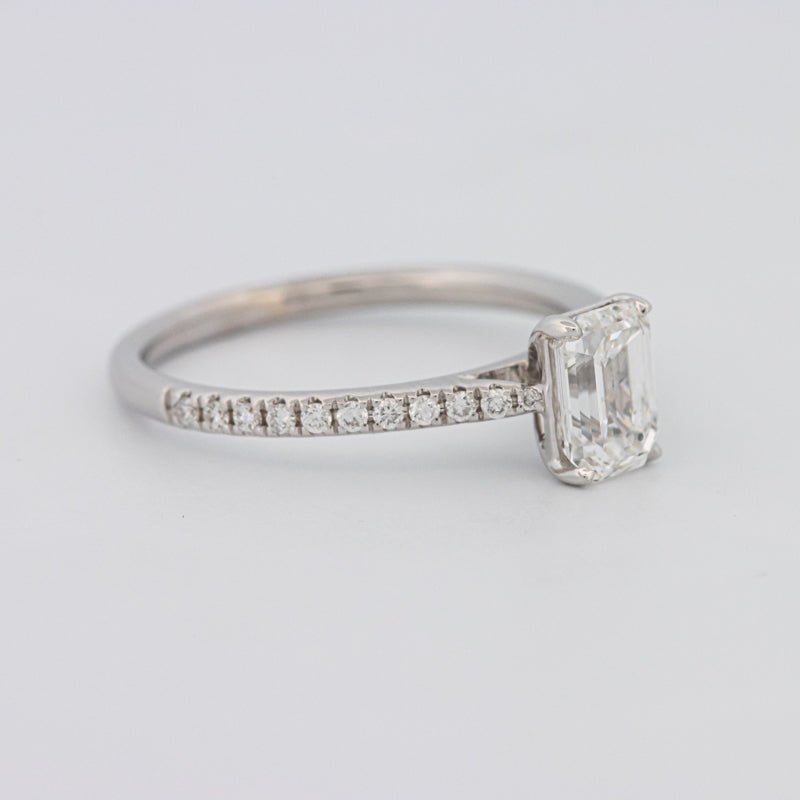 1 CT Emerald Cut Solitaire Pavé Ring - ZIZOV DIAMONDS