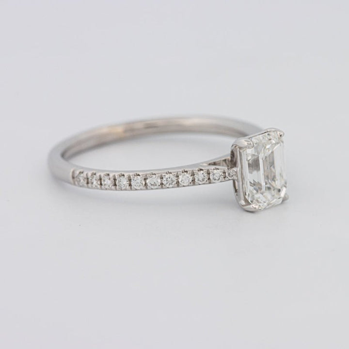1 CT Emerald Cut Solitaire Pavé Ring - ZIZOV DIAMONDS