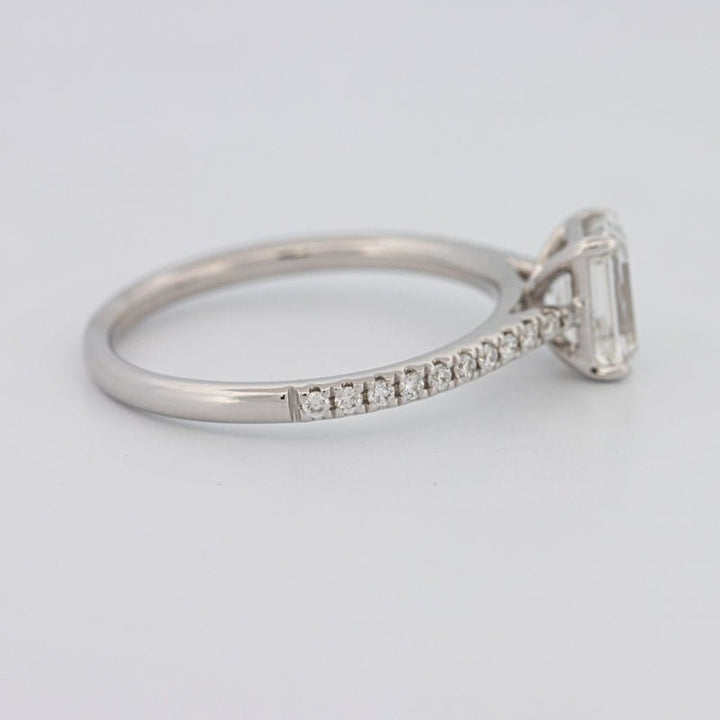 1 CT Emerald Cut Solitaire Pavé Ring - ZIZOV DIAMONDS